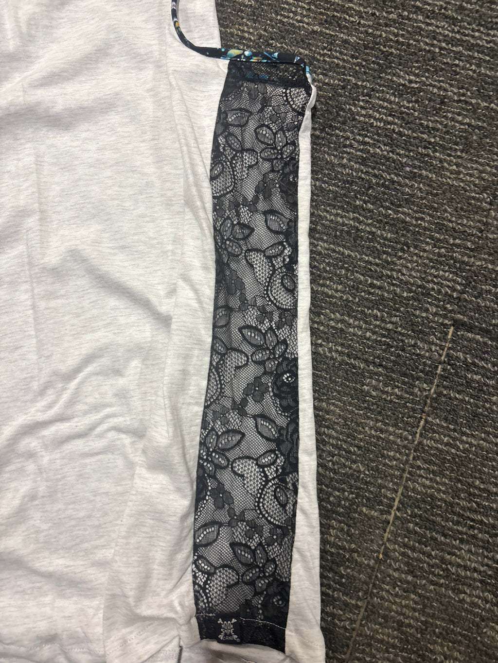 Camo white singlet with mesh sides