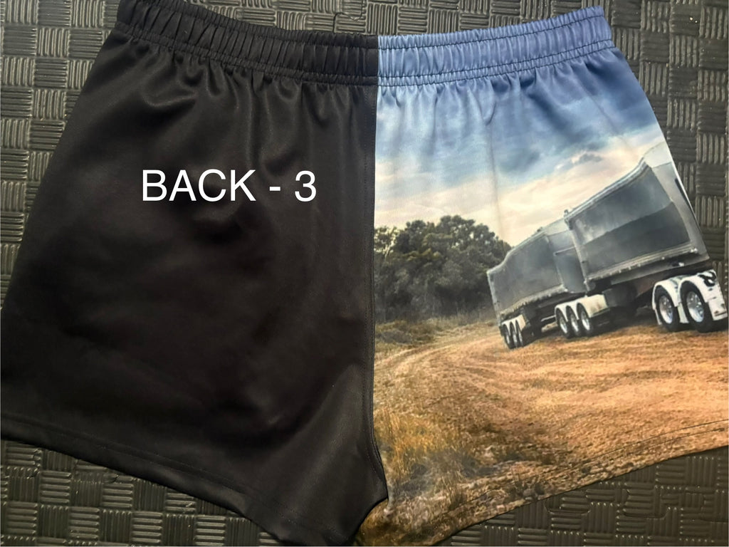 zip pocket footy shorts