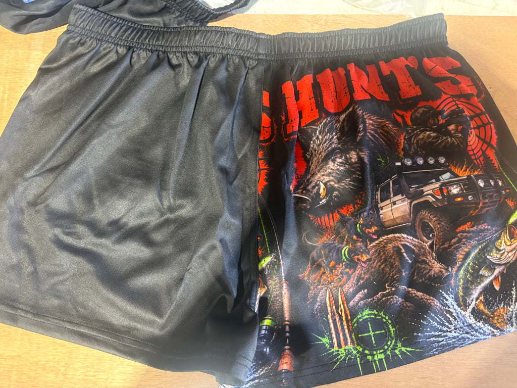 Footy shorts - Orange Hunter