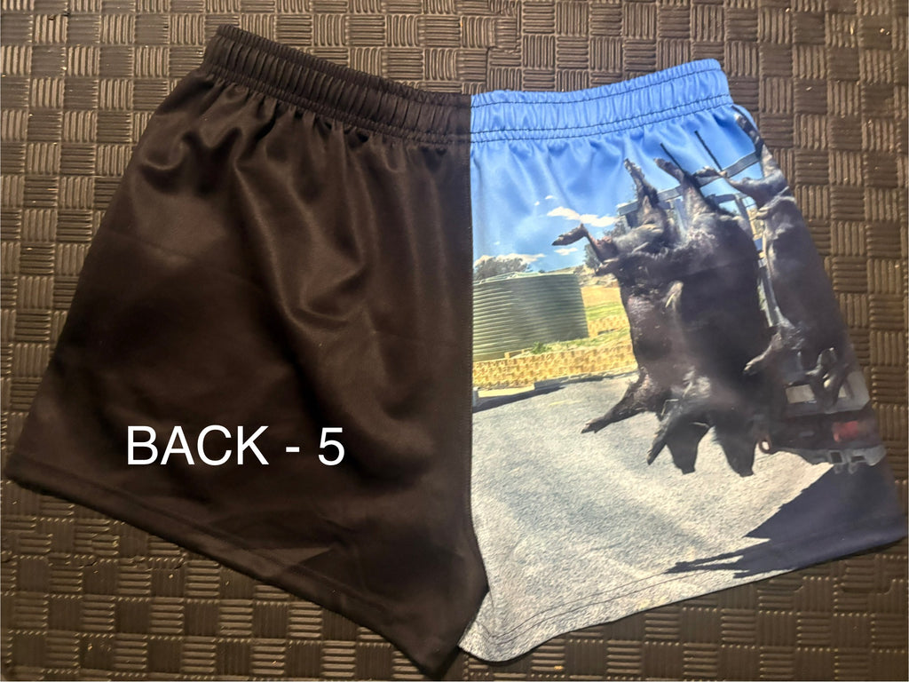 zip pocket footy shorts