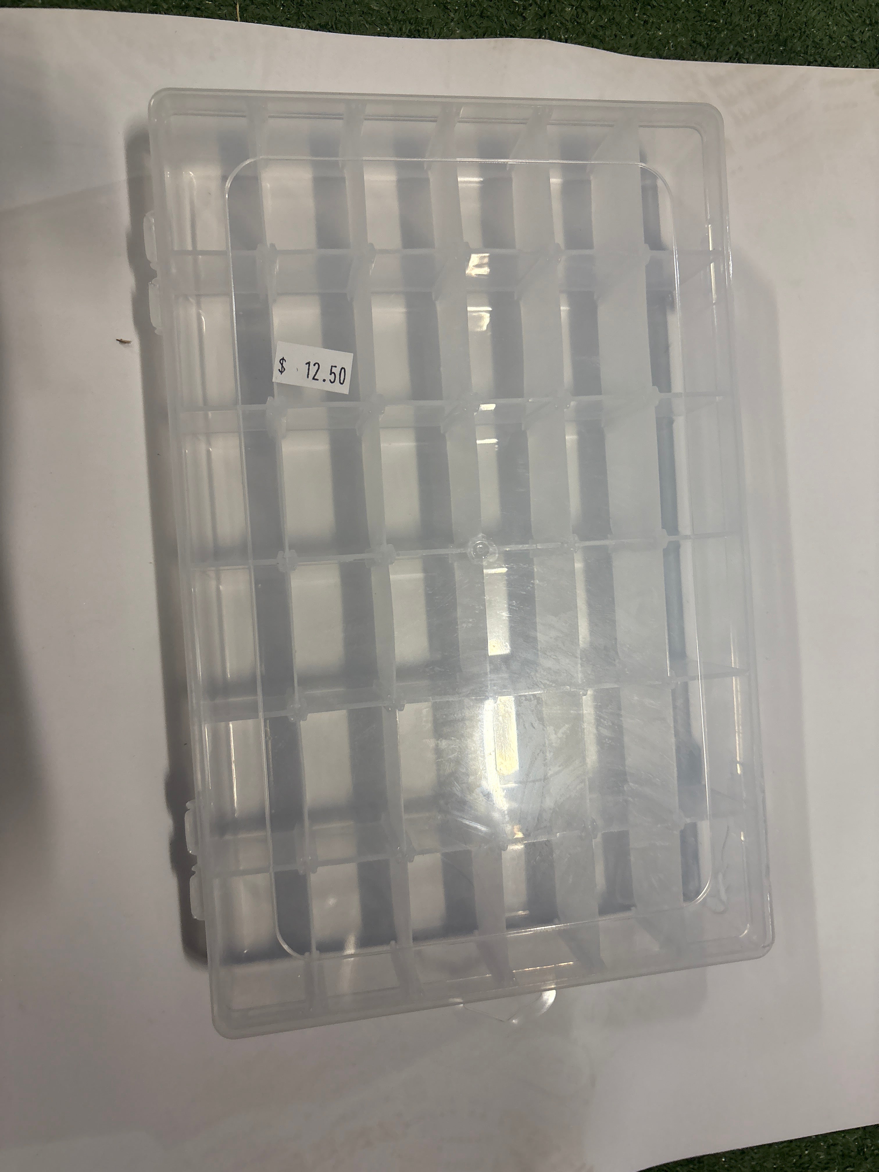 Clear plastic large tackle box