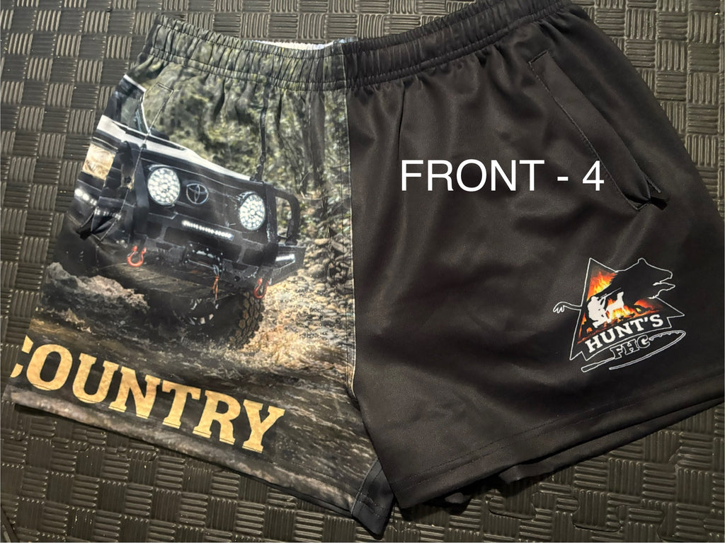 zip pocket footy shorts