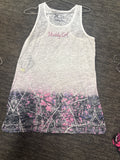 Camo/white singlet