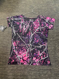 Muddy girl camo mesh tee