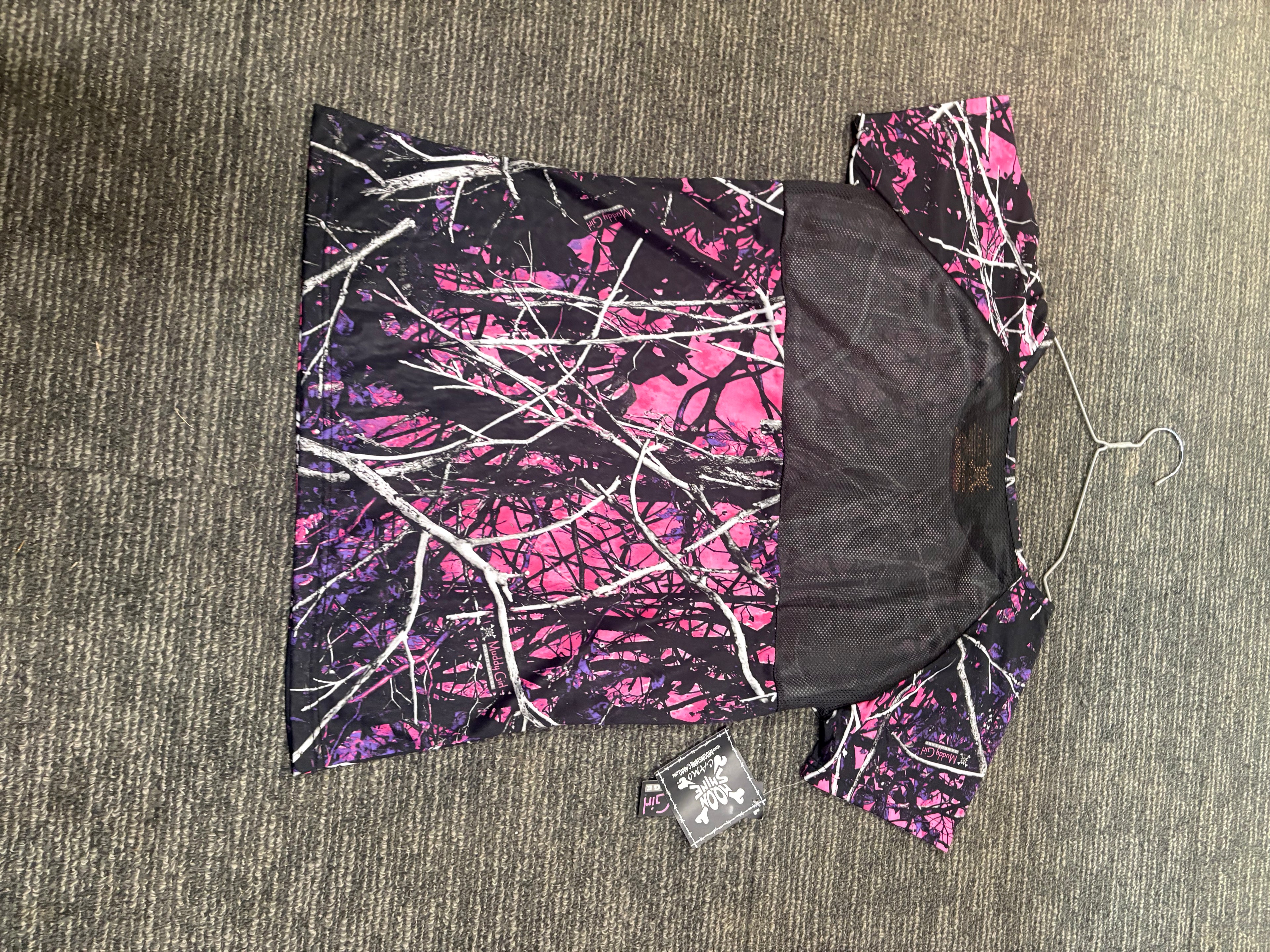 Muddy girl camo mesh tee