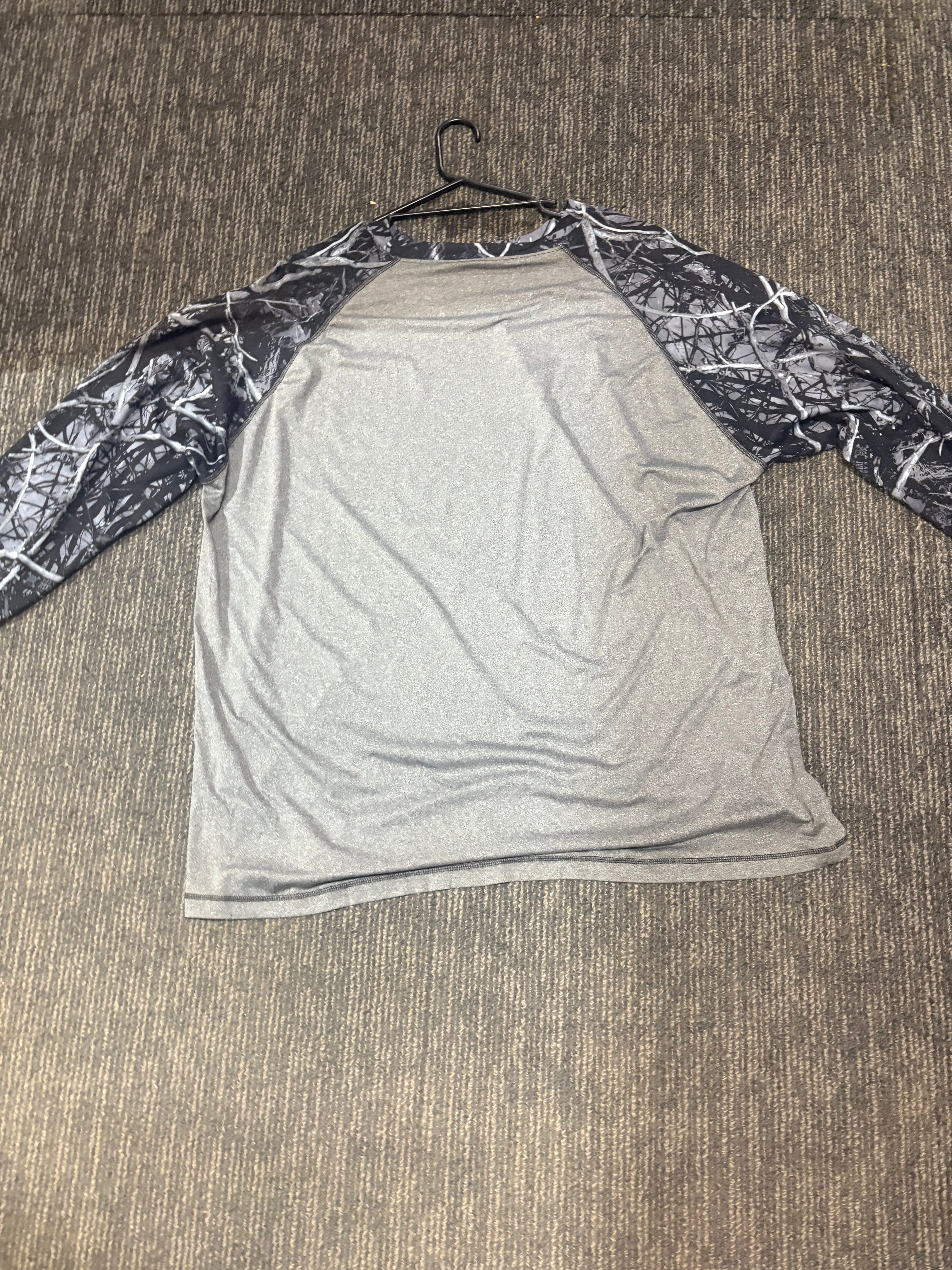 Long sleeve tee with camo sleeves