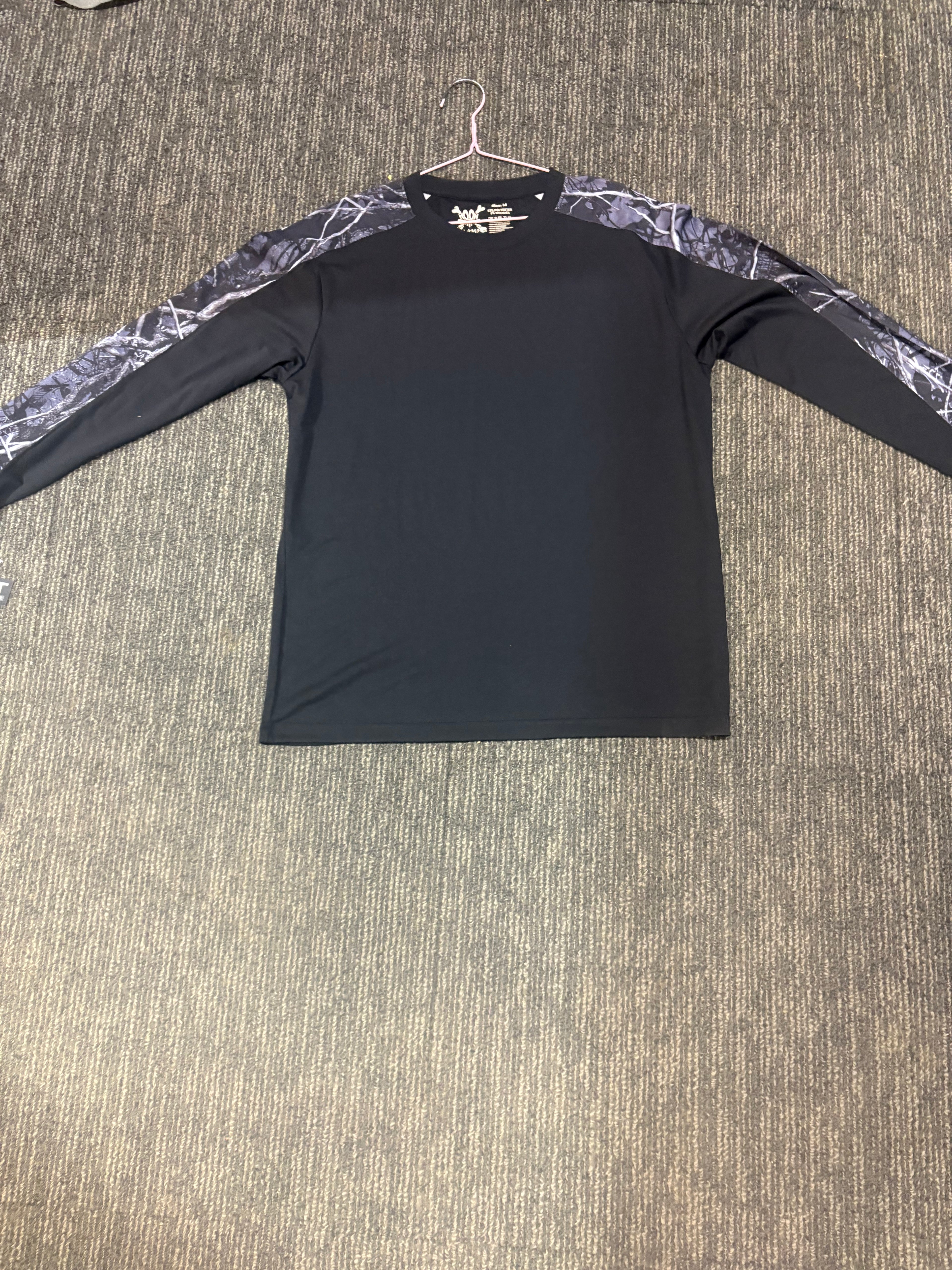Long sleeve tee with camo sleeves
