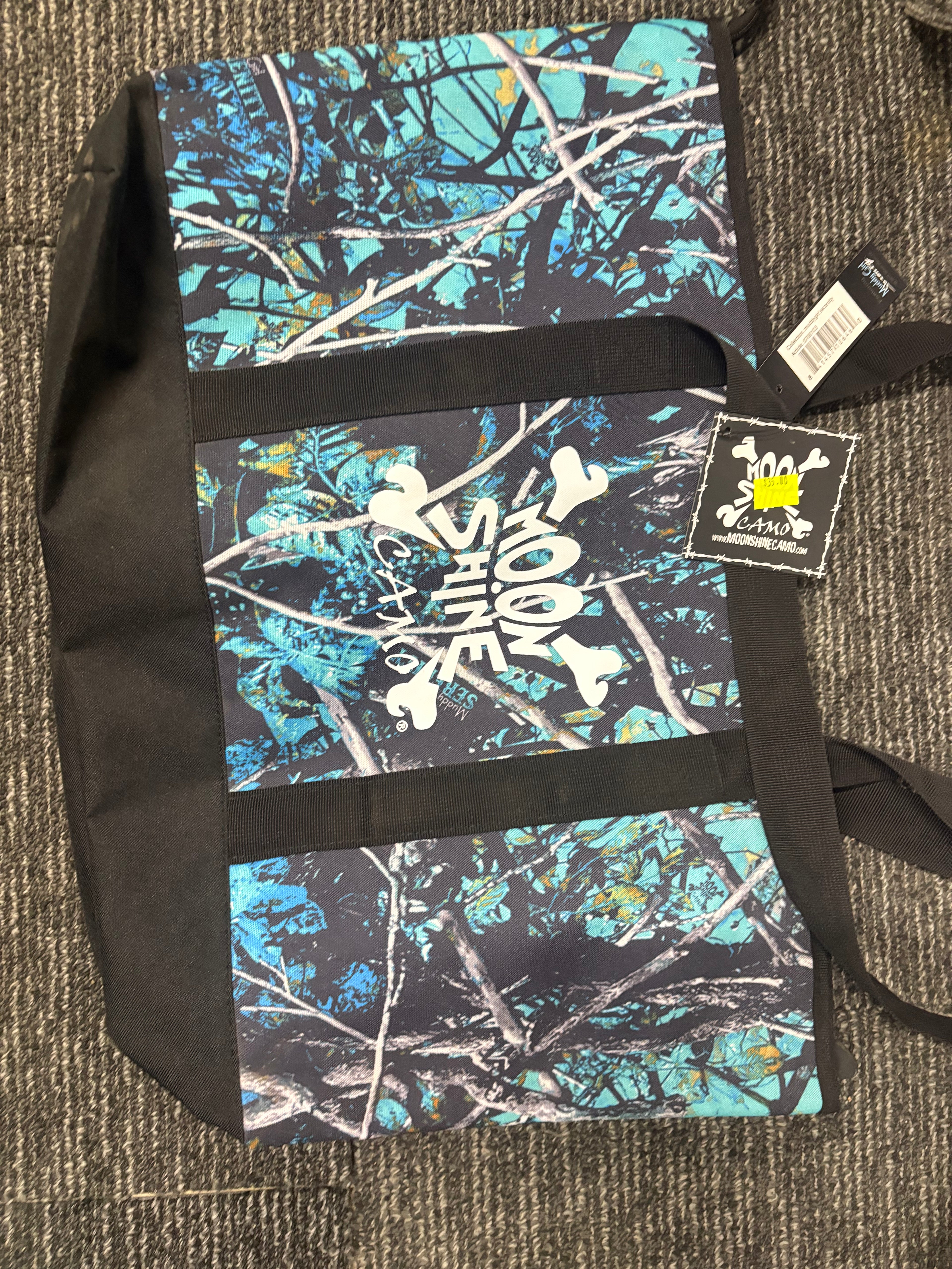 Blue camo tote bag