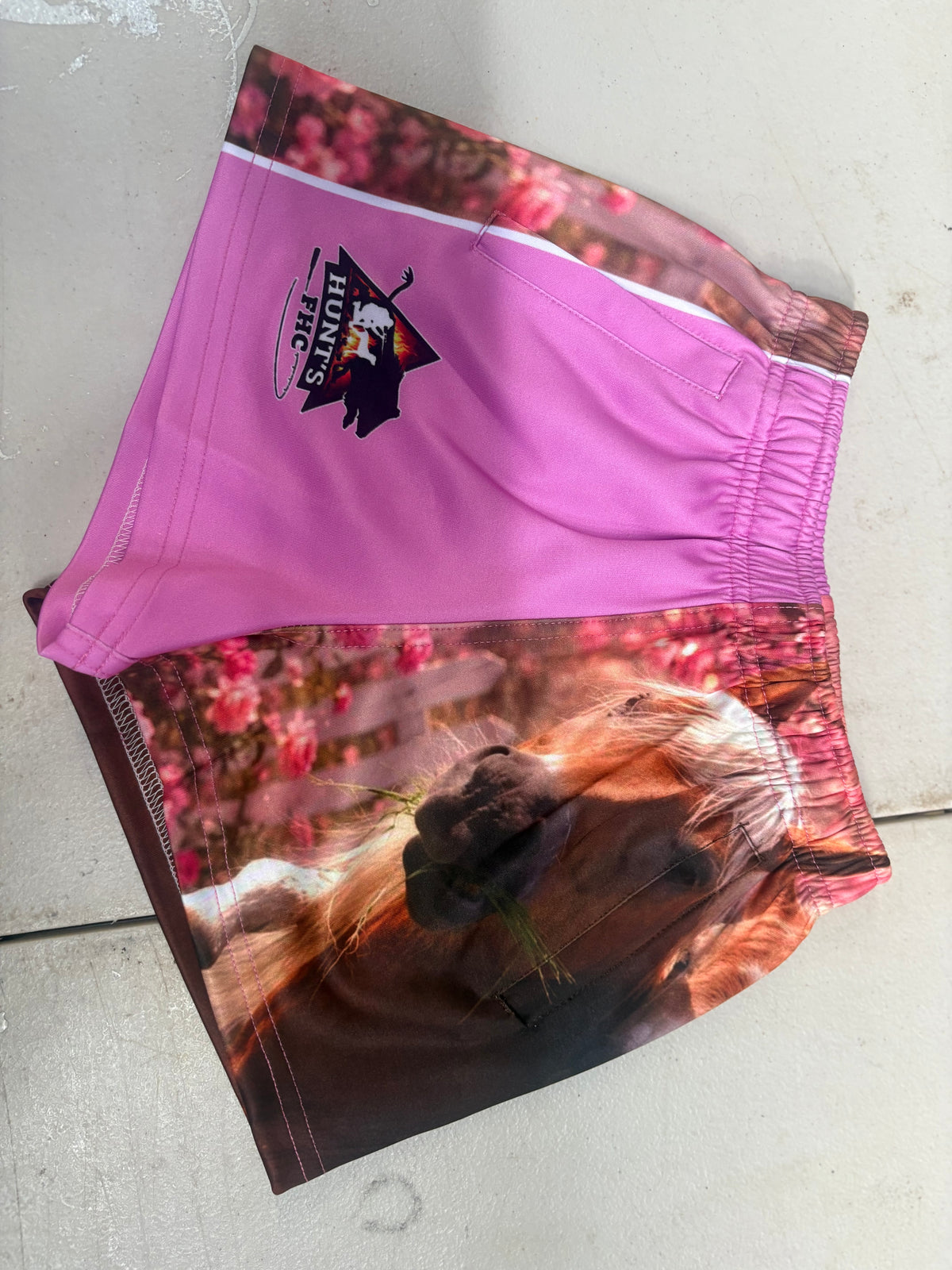 Footy shorts - pink horse