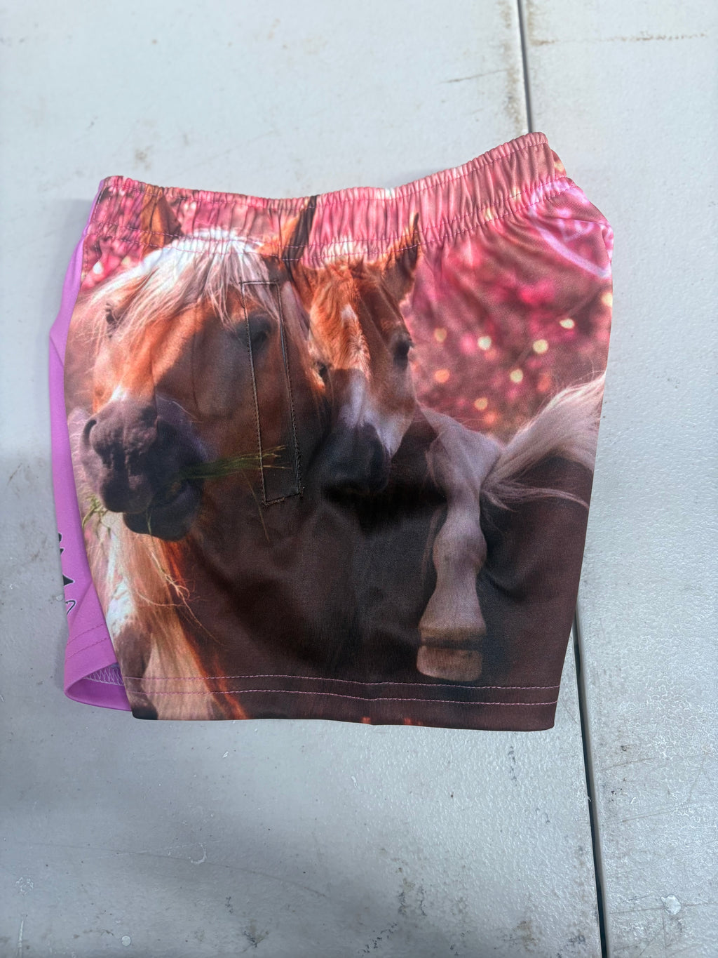 Footy shorts - pink horse