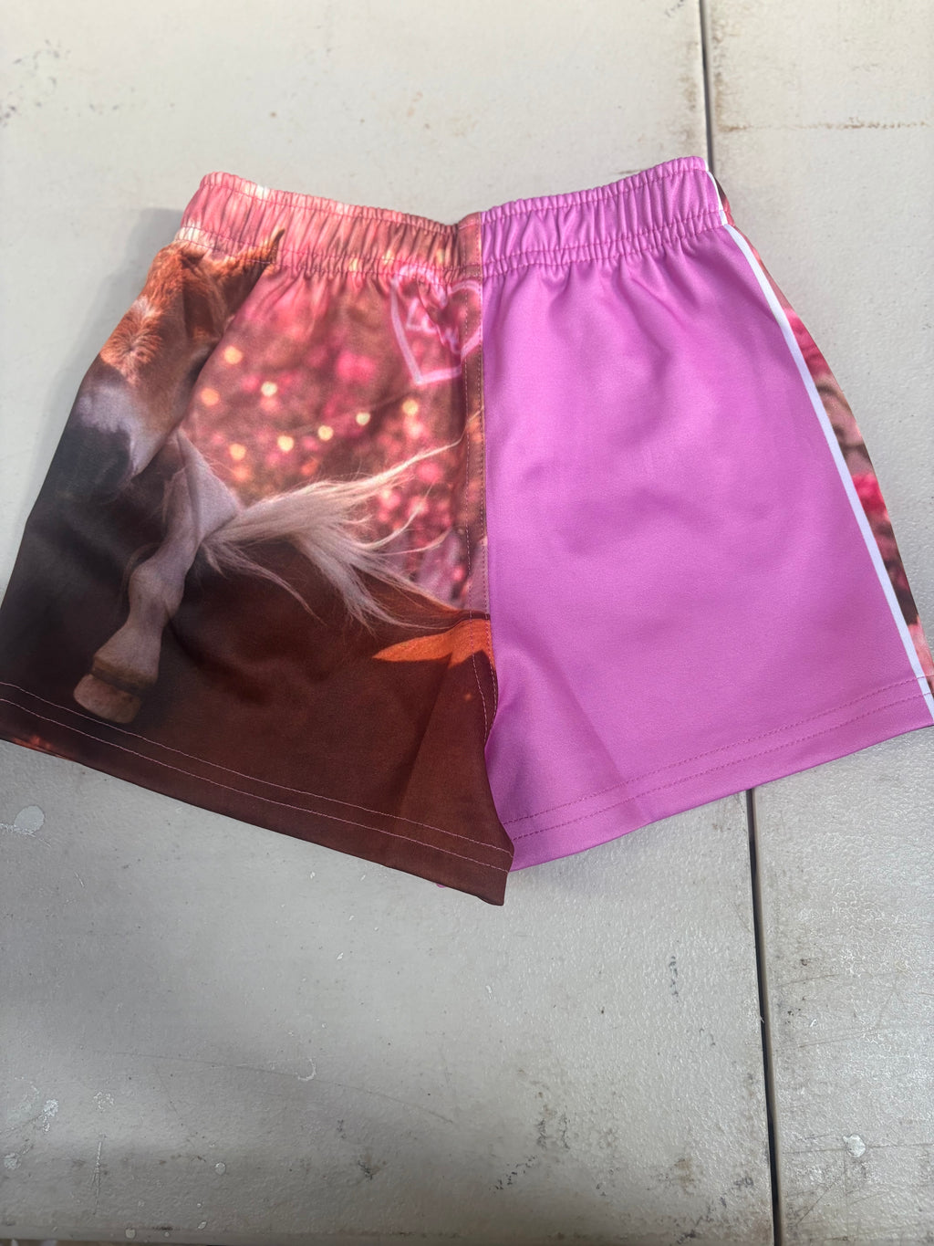 Footy shorts - pink horse