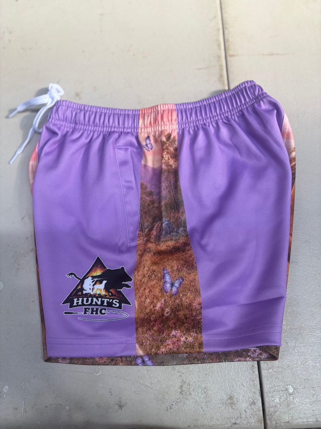Footy shorts - purple horse