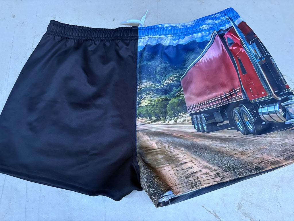 Footy shorts - red truck