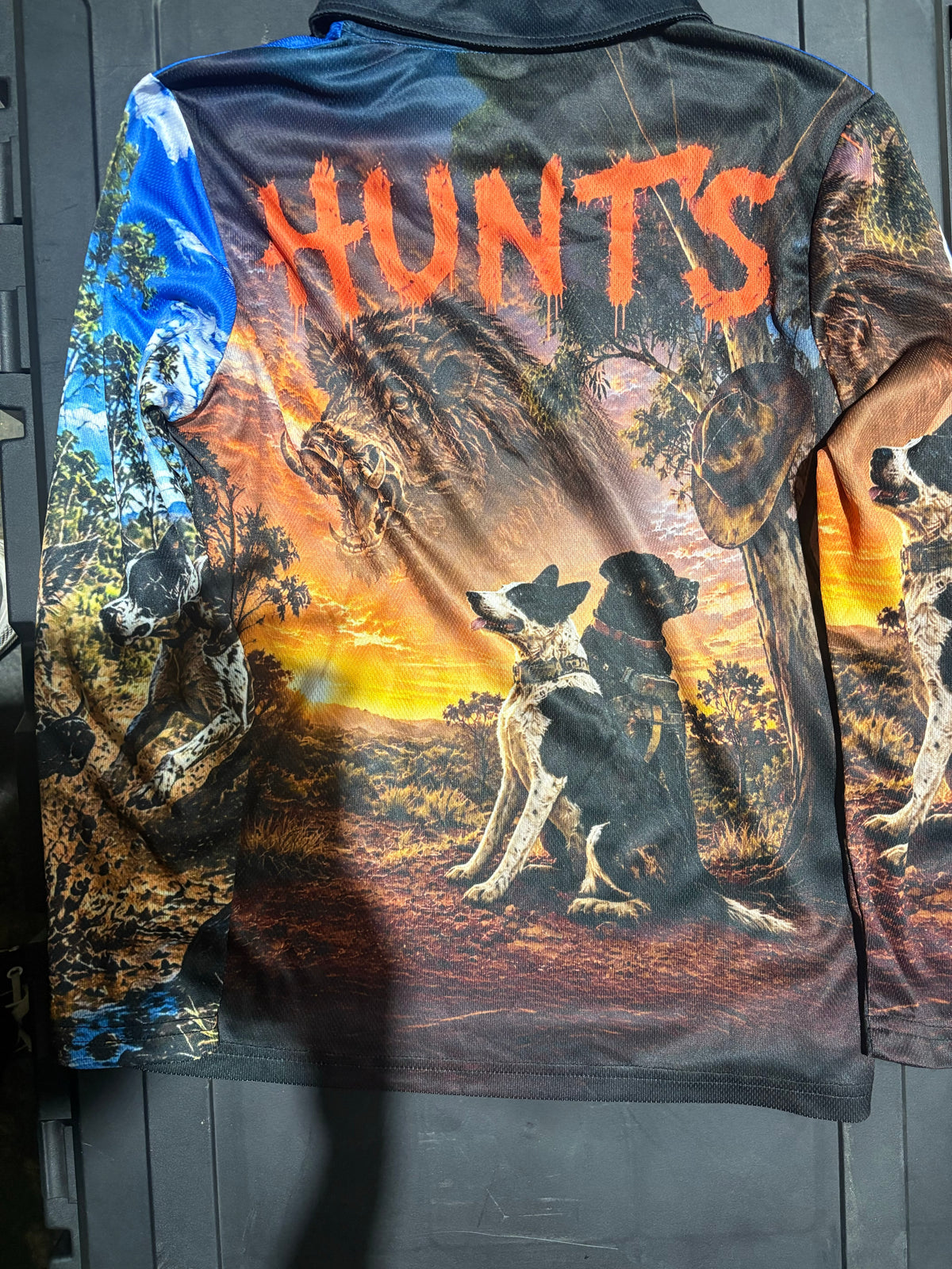 Fishing shirt - hunting/blue-Kids