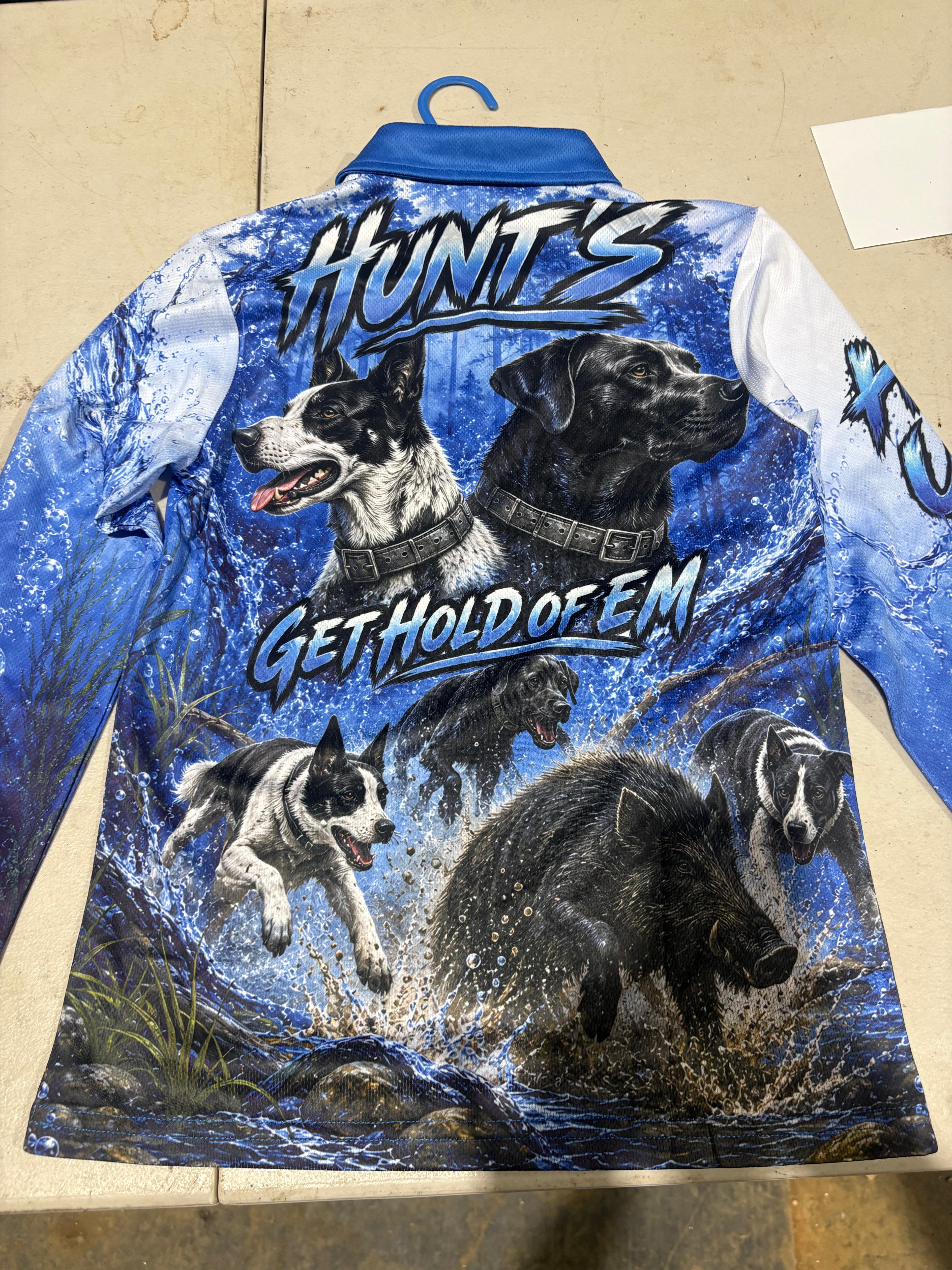 Fishing shirt - fish/2dogs - Kids