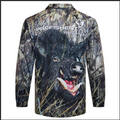 long sleeve black pig fishing shirt